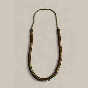 Metal Brass Stacked‎ Boho Statement Piece Screw Clasp Necklace-Size 16 inches.